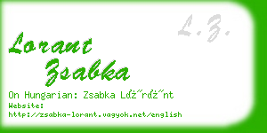 lorant zsabka business card